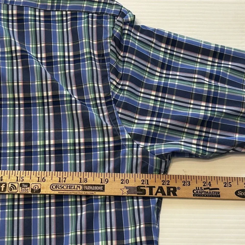 Polo Ralph Lauren Classic Fit Performance Long Sleeve Blue Plaid Mens M NWT $138
